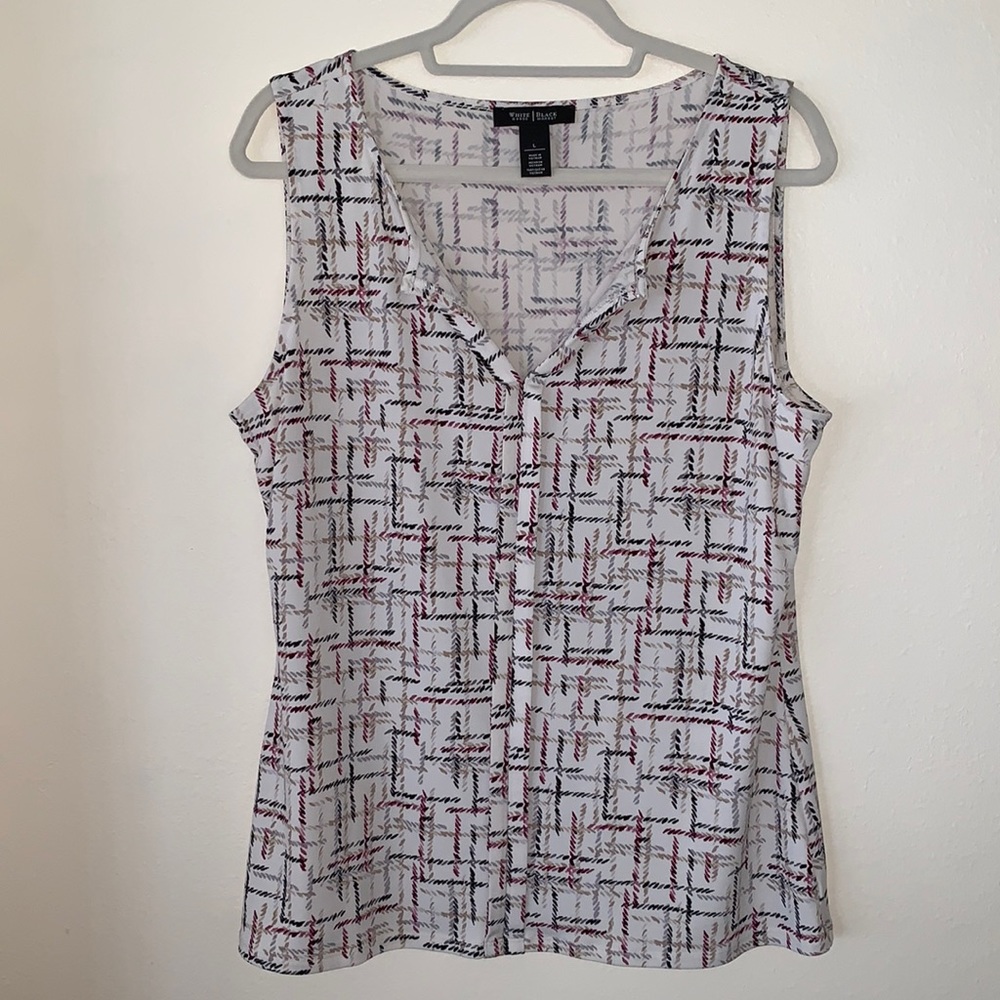 Top White House Black Market Size L Sleeveless Blouse